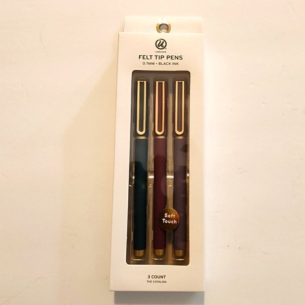 U Brands Felt Tip Pens The Catalina 3 Count New in Box